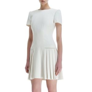 Alexander McQueen Leaf Crepe Side pleat Dress